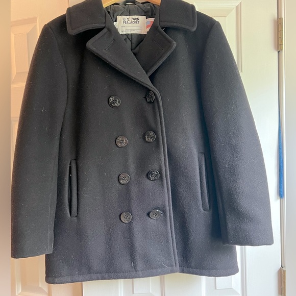 US Navy Wool Pea Coat (Size 10) - Picture 2 of 3